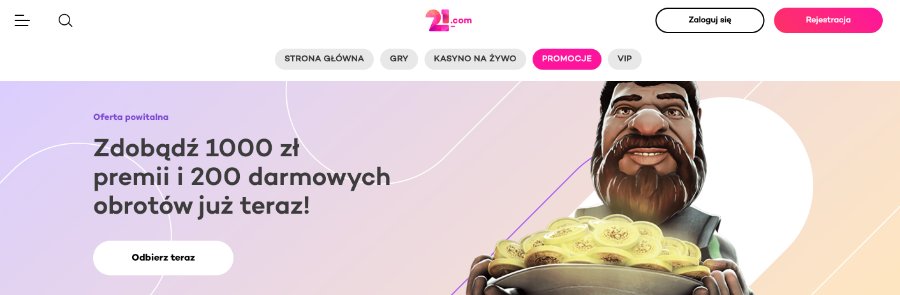 Bonus powitalny w 21.com