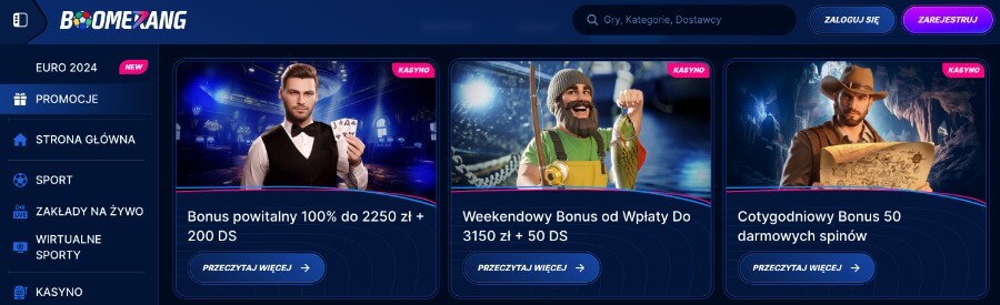 Boomerang Bet - bonusy