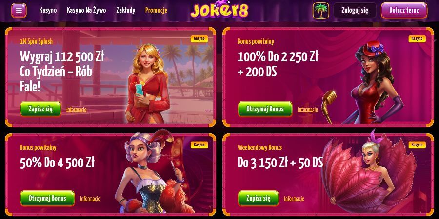Promocje w kasynie Joker8