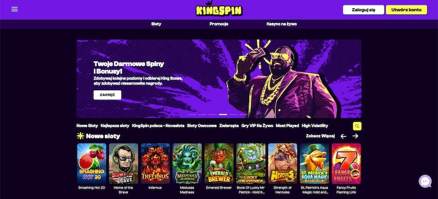 Kingspin darmowe spiny i inne bonusy