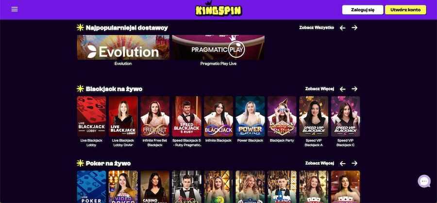 Kingspin gry online blackjack i poker