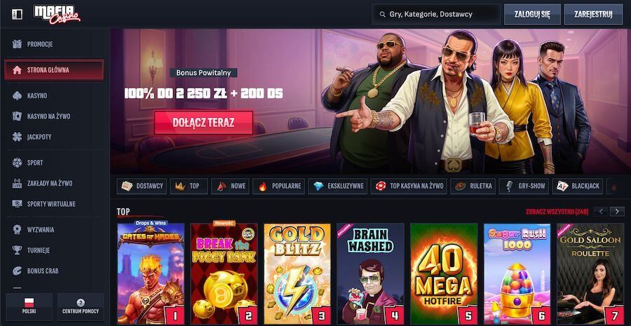 mafia casino strona startowa bonus powitalny