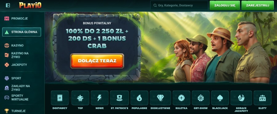 PlayiO strona główna kasyna