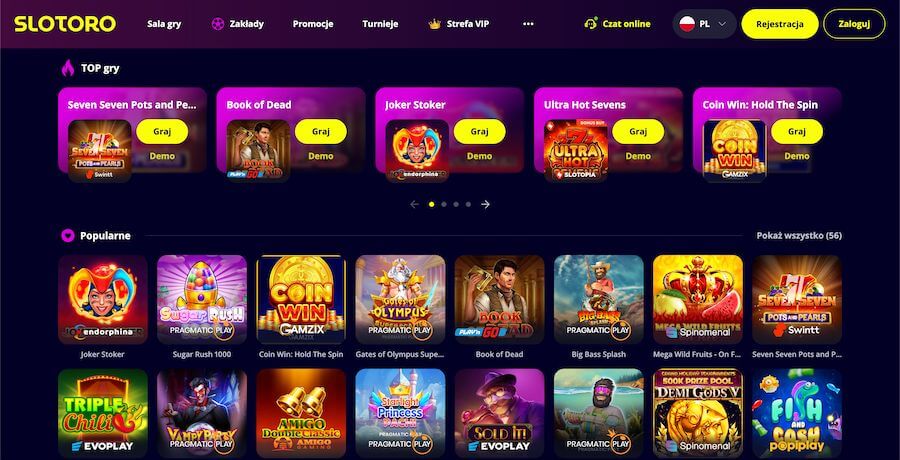 Slotoro gry kasynowe
