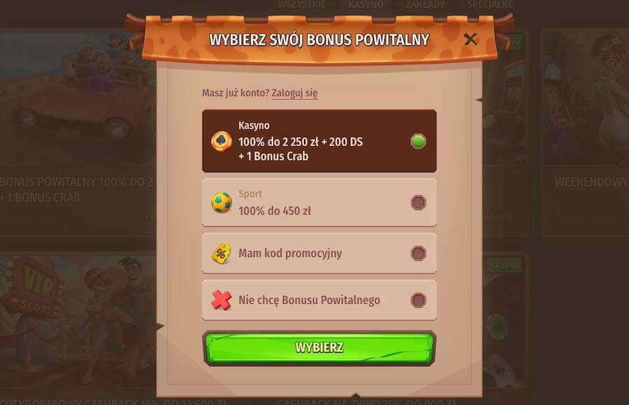 StoneVegas bonus powitalny i rejestracja