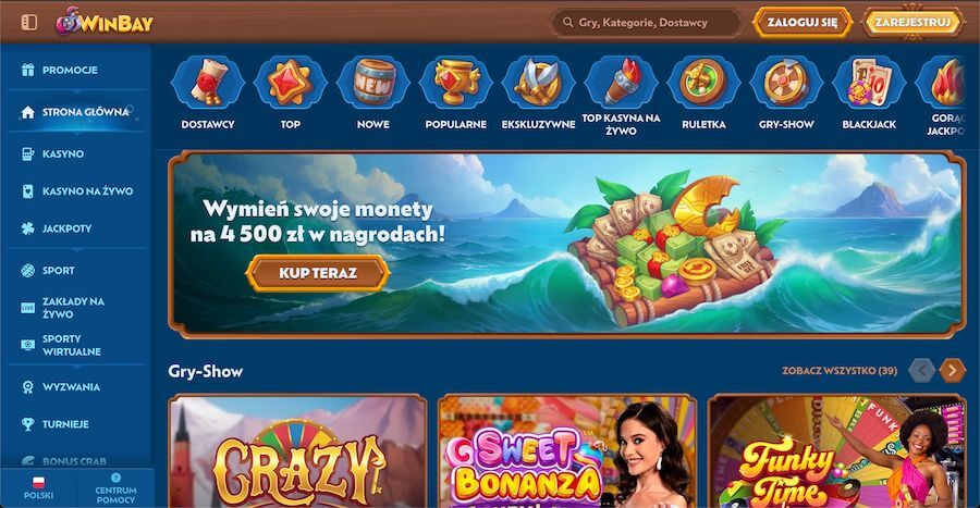 Winbay casino wymieniaj monety na nagrody