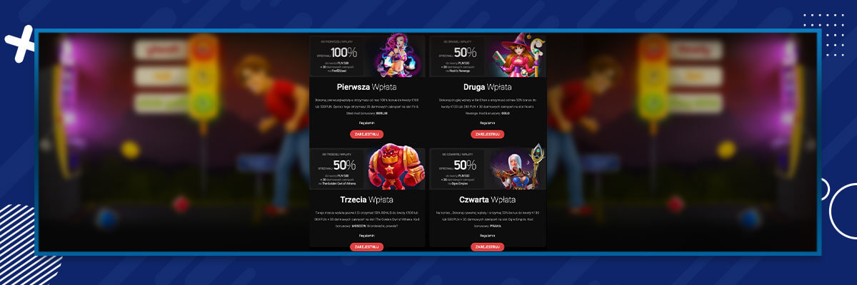 Oferta powitalna w kasynie Betchan - 4 depozyty