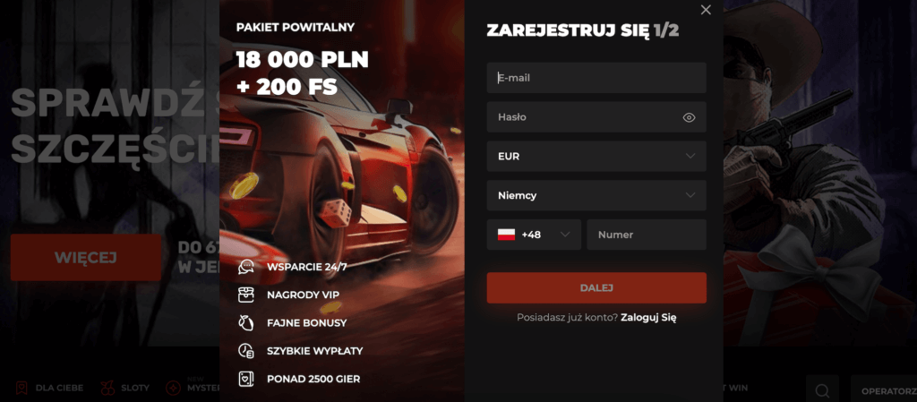Rejestracja w N1 Casino