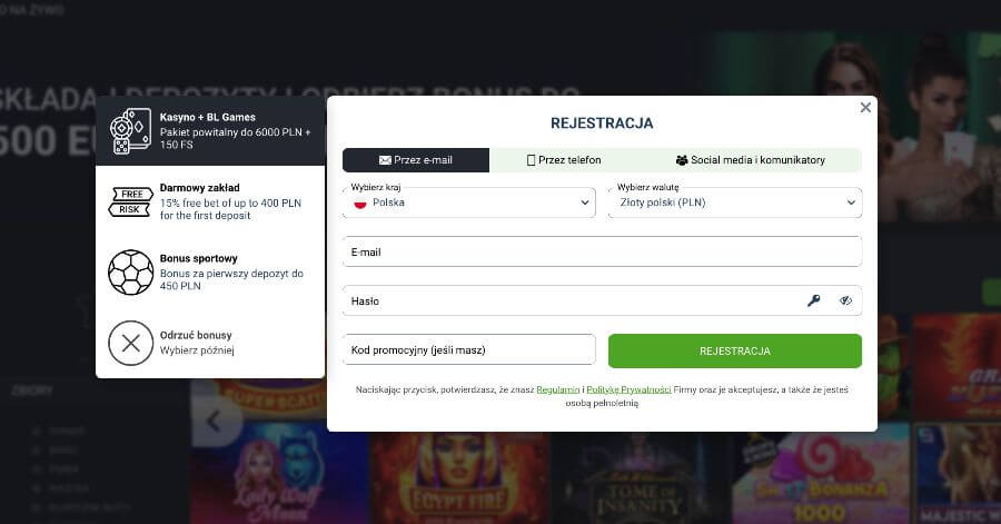 rejestracja konta w kasynie betlabel