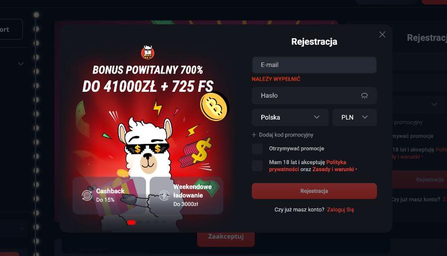 rejestracja lama bet