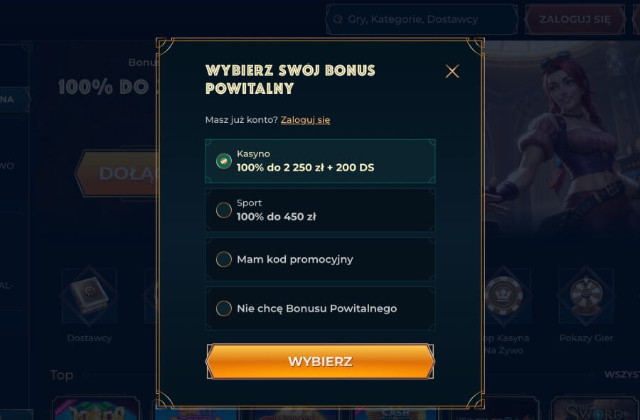 Rejestracja w kasynie Monsterwin