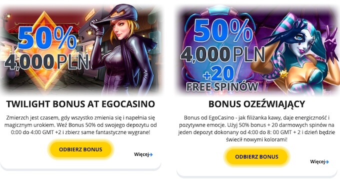 oferty dla stałych graczy w kasynie Ego